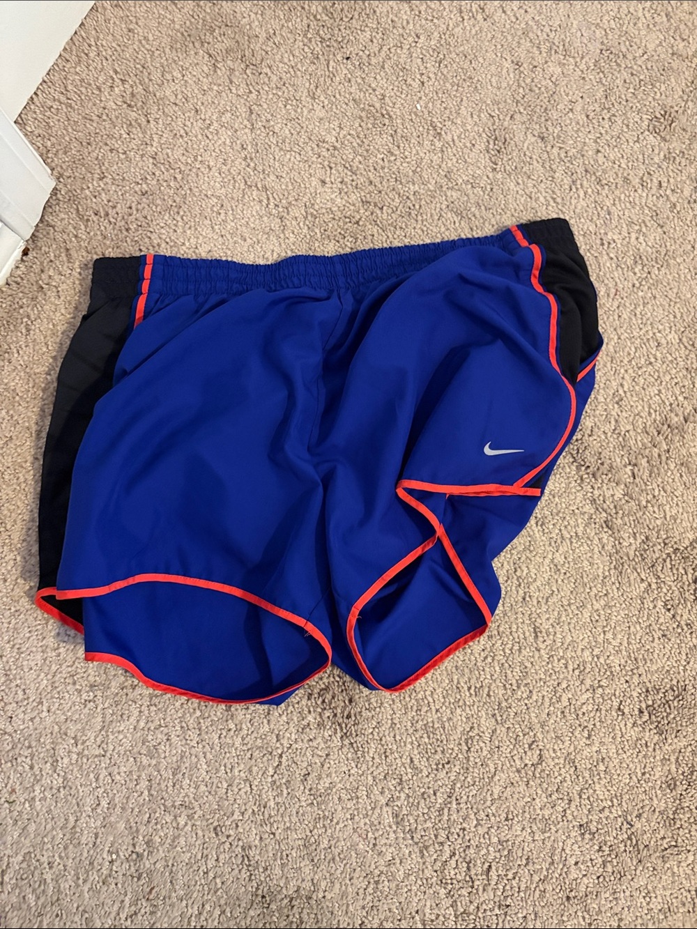 Nike Blue Athletic Shorts with prange Trim
